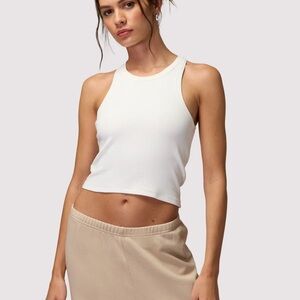 Spiritual Gangster Tori Rib Tank Racer Back
CROP Tank White NWT